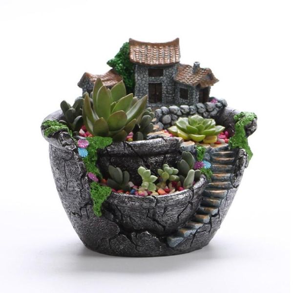 

decorative flowers & wreaths succulent flowerpot simulation house plants pot plant with sweet flower basket planter garden decoration