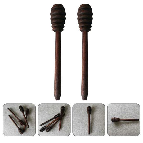 

spoons 2pcs wood honey dipper sticks stirrer stirring wands (coffee)