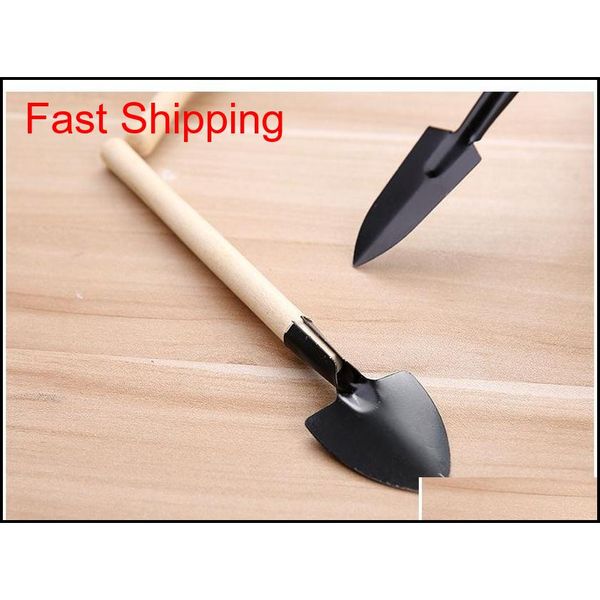 

3pcs/set mini portable gardening tool wooden handle metal head shovel rake bonsai tools flowers jllukn jjxh