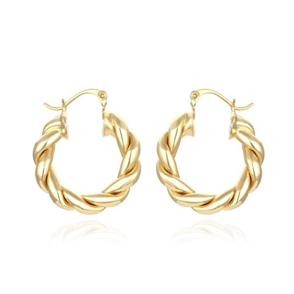 

hoop & huggie stainless steel twisted circle earings female simple plated gold geometric earrings for women accessories jewelry 2021, Golden;silver