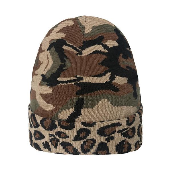 

beanies winter women leopard hats knitted thicken warm lady print caps