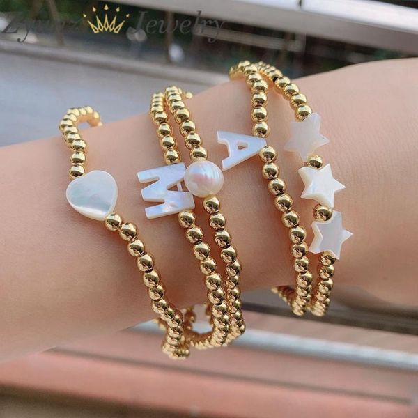 

beaded, strands 10pcs, gold beads chain letter charms bracelets for women heart and star bracelet bangle wholesale jewelry gifts, Black