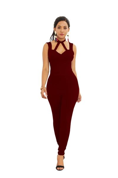 

women's jumpsuits & rompers casual solid sleeveless women jumpsuit hollow out o neck backless bodycon night club female body overalls, Black;white