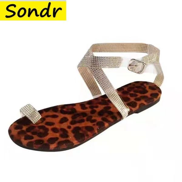 

sandals women's summer ladies casual flat retro slippers plus size 35-43 bling crystal beach woman women shoes, Black