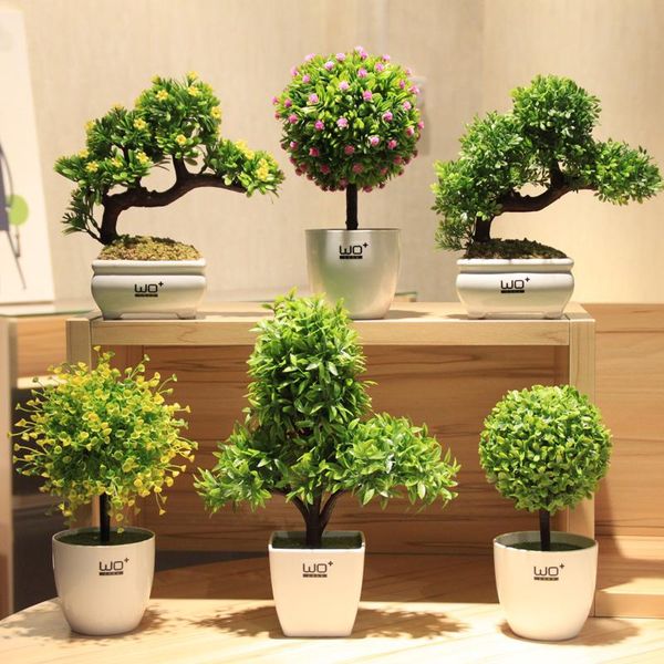 

grass ball small bonsai simulation flower green velvet potted artificial plant flowers set gardening decorationoffice home decor