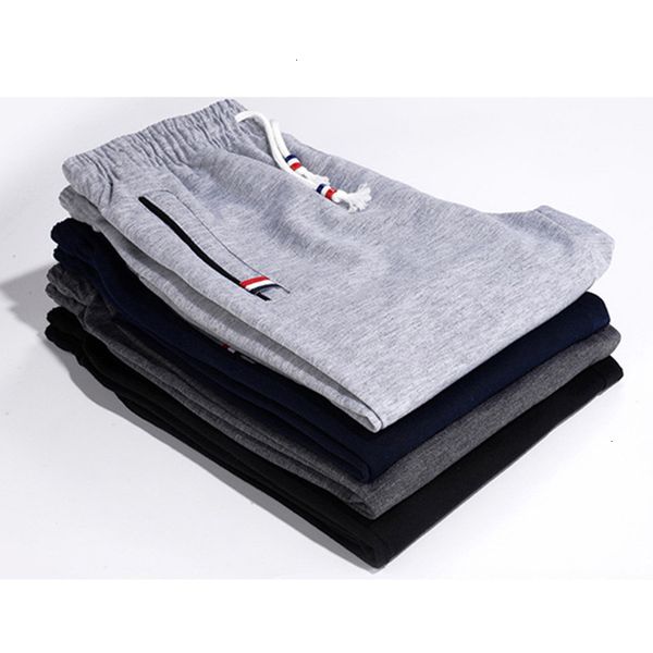

2021 new plus size men full sportswear casual elastic cotton mens fitness workout sweatpants trousers jogger harem pants 6xl 5mds, Black