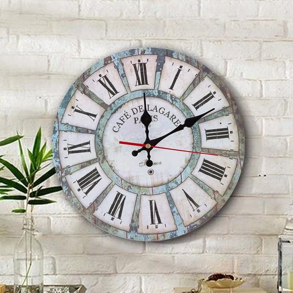 

wall clocks rustic country style silent round wooden clock for the kitchen, living room