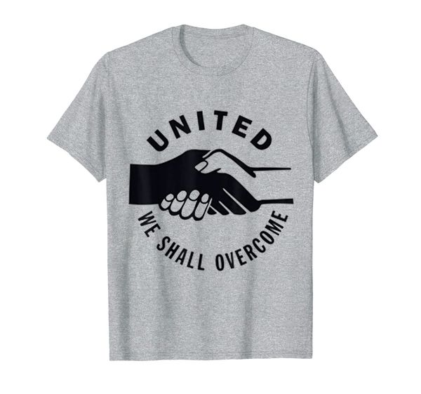 

united we shall overcome for racial harmony and civil right, White;black