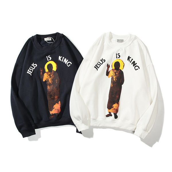 

2021 new autumn and winter kanye sweatshirt round neck hip-hop hoodie men's loose high street woman plus veet clothing lt57, Black