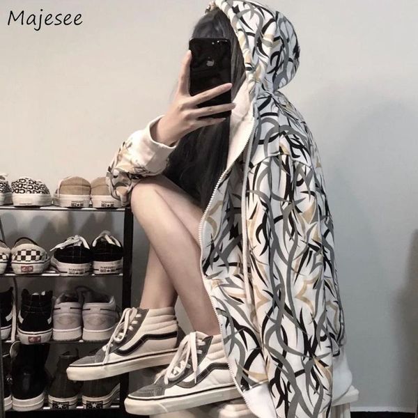 

women's jackets basic jacket women hooded printed spring coats harajuku korean style hip hop loose all-match streetwear fashion chic, Black;brown