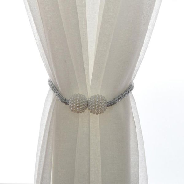 

pearl magnetic buckle curtains bandage string rope clip holder curtain tieback europe style window accessories room decoration