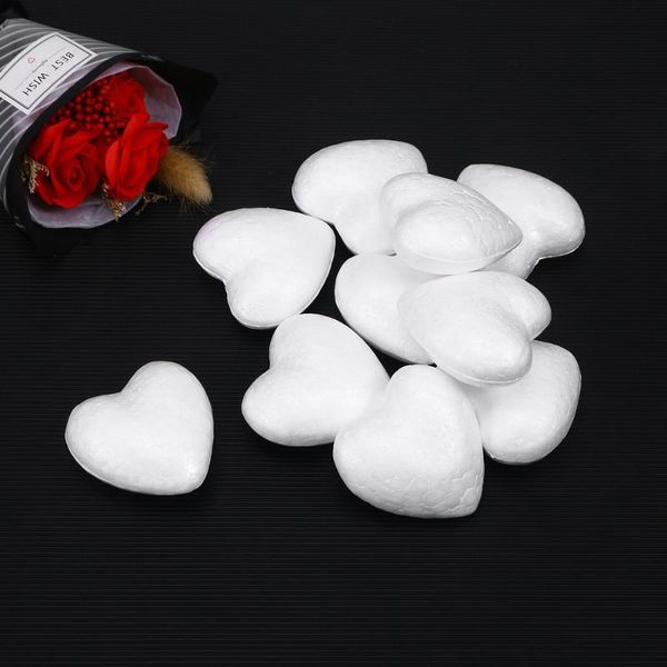 

10pcs craft hearts heart-shaped polystyrene for arts and craft use diy ornaments wedding decorations 6cm (white)