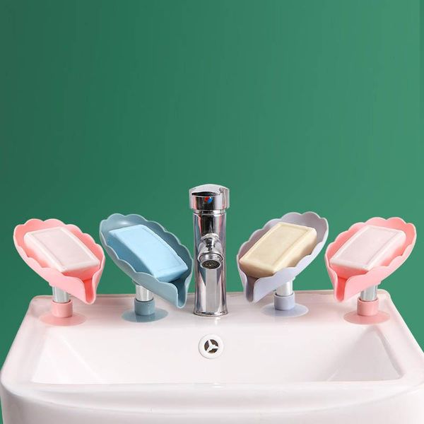 

soap dishes 1pcs home kitchen creative lotus leaf toilet racks perforated sucker laundry box bathroom holder accessories tools