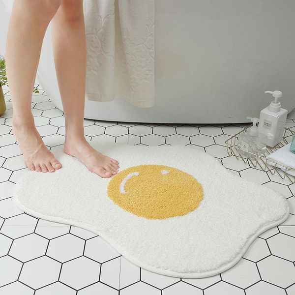 

cartoon carpet poached egg children's floor mat door mat bathroom toilet egg non-slip bathroom doormat entrance area rugs