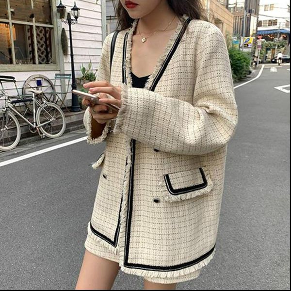 

2 piece set women plaid irregular cropped fashion elegant short skirt all match office ladies chic mini bottom korean streetwear, Gray