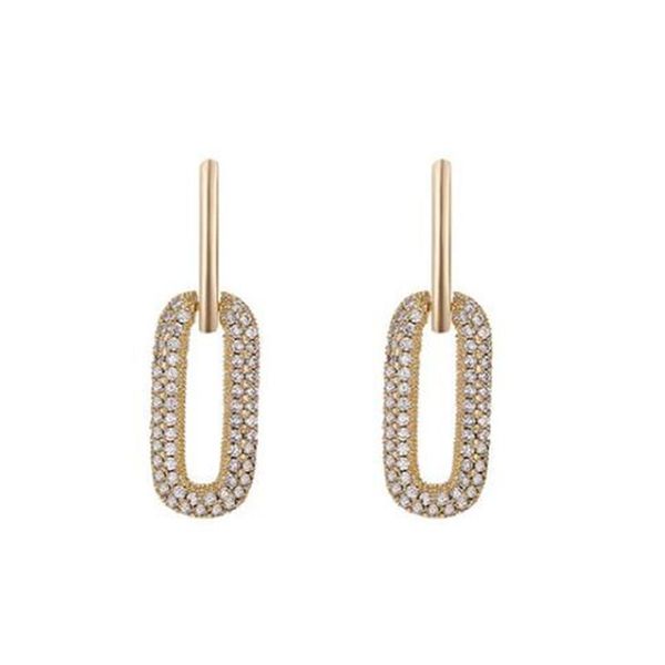 

dangle & chandelier temperament women's crystal gold earrings female party drop simplicity fashion jewelry, Silver