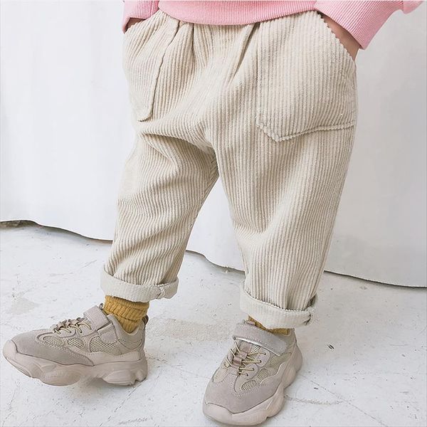 

spring kids trousers corduroy boys pants solid harem children clothing girls warm, Blue