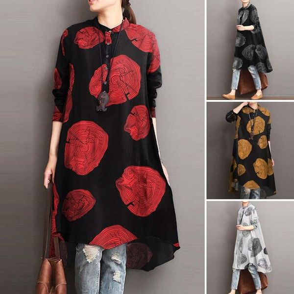 

women's printed blouse zanzea 2021 kaftan autumn shirt vestidos casual long sleeve blusas female button short sleeve robe tunic, White