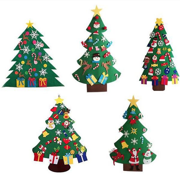 

christmas decorations creative diy felt tree sets kids gifts year door wall hanging ornaments xmas snowman santa claus