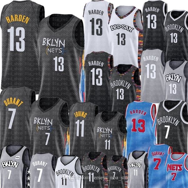 

21 brooklyn\rnets\rjames 13 harden jersey kevin 7 durant 11 irving 2020 2021 kyrie new city mens basketball jerseys goog quality, Black