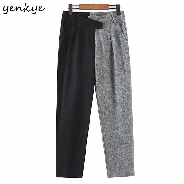 

2021 new vintage hit color women pants low waist work wear casual trousers pantalones mujer 1zhy, Black;white