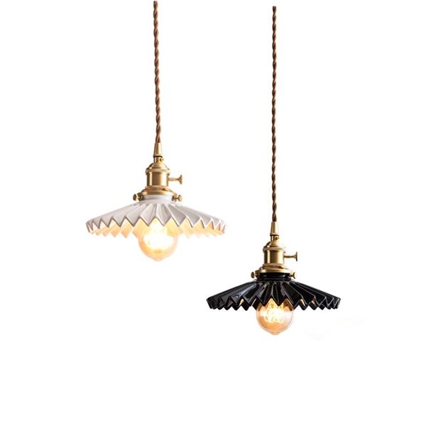 

pendant lamps japanese style retro simple dining room bedroom bedside bar el apartment brass ceramic chandelier