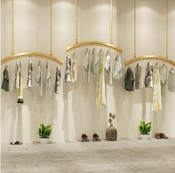 

hangers & racks shop decoration shelf clothing store display rack ceiling simple retro hanging clothes