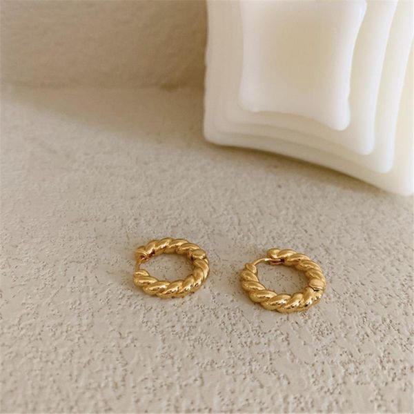

hoop & huggie 2021 trend fashion simple gold color small piercing earrings for women trendy 925 sterling silver fine jewelry female, Golden;silver