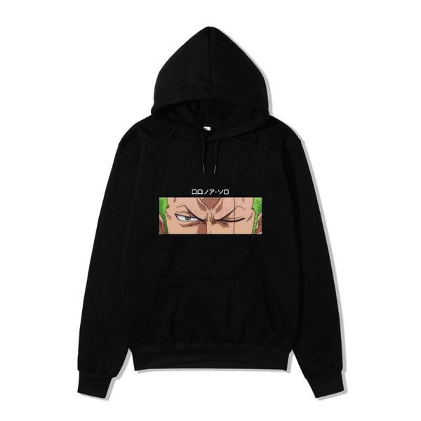 

hoodies & men's sweatshirts zoro print men anime hooded 2021 brand man woman fleece warm pockets streetwear, Black