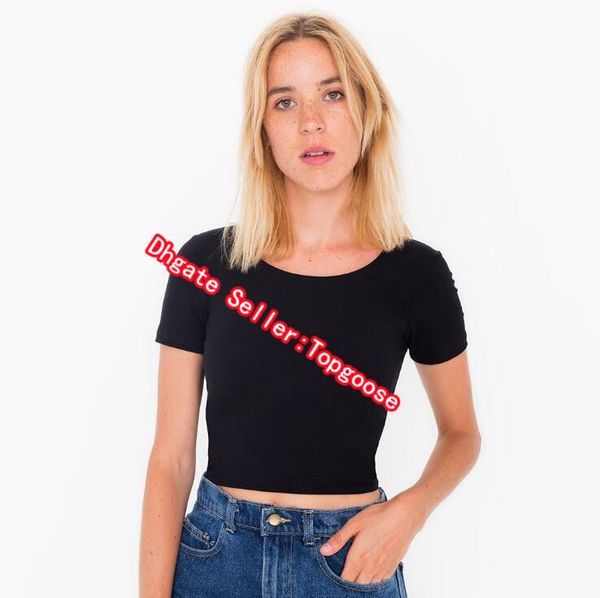 

solid t-shirt women crop short sleeve ladies basic crew neck t-shirt, White