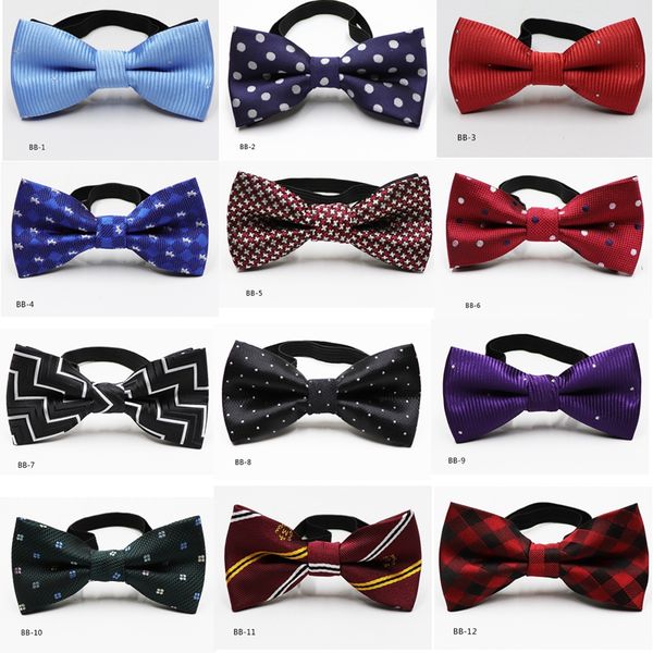 

new style plaid children bowtie polester bowties baby kid kids classical pet striped butterfly bow tie for kids, Slivery;white