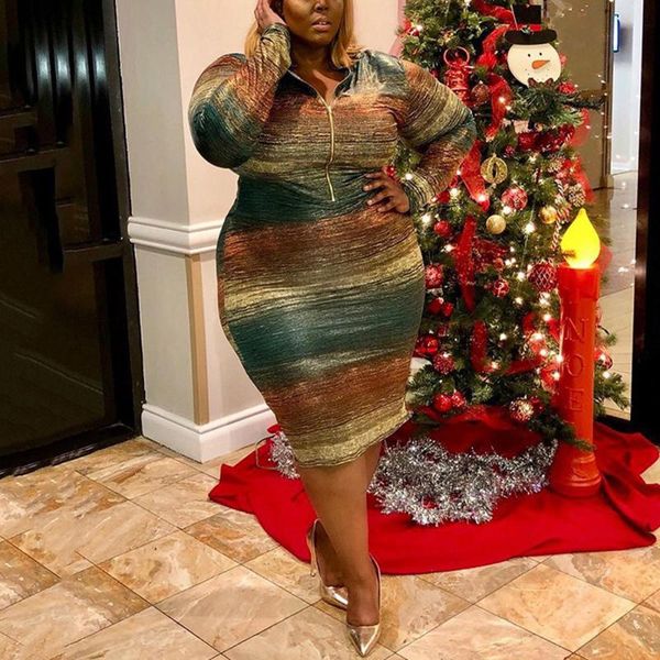 

casual dresses african women 4xl 5xl plus size dress vintage printed full sleeve bodycon mid calf elegant for evening night party club vesti, Black;gray