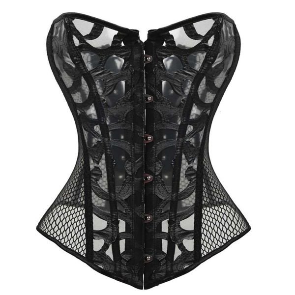 

breathable mesh lace clothes wedding corset body shaping top, Black;white