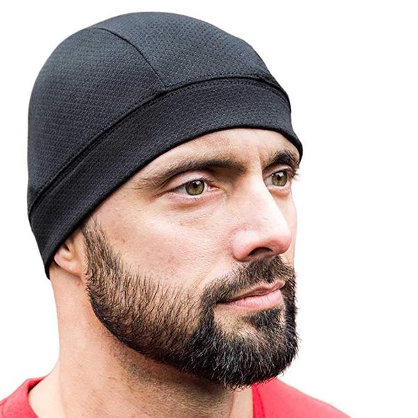 

cycling helmet lining caps thin bicycle bike racing ski under helmet inner caps anti-sweat breathable mesh mens anti-sweat hat, Black