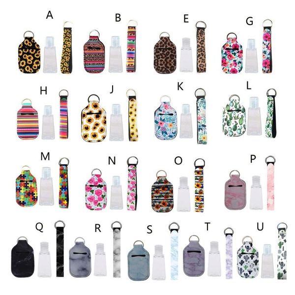 

keychains portable 1 oz refillable empty travel bottles with wristlet keychain holder set, Silver