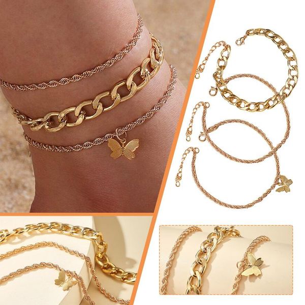 

anklets design 3pc fashion women's boho beach ocean alloy anklet cute bohemian bracelet jewelry gifts accessories, Red;blue