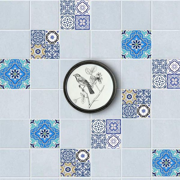 

20pcs 20*20cm gray retro pattern matte surface pvc bathroom kitchen waterproof floor stickers home decor cabinet wall art mural