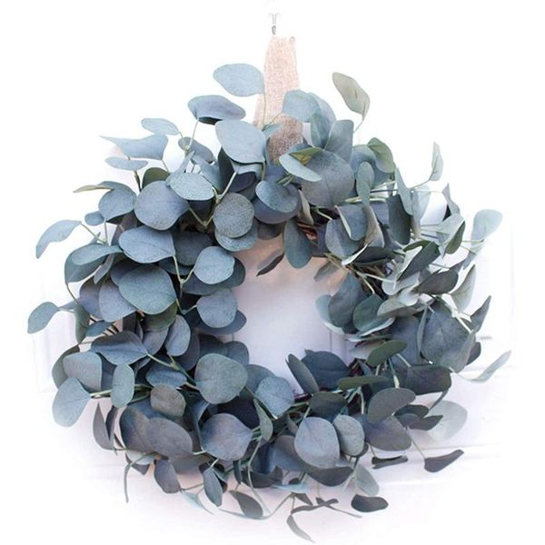 

decorative flowers & wreaths 15inch artificial eucalyptus front door wreath handcrafted for home decor