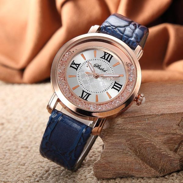 

wristwatches fashionable casual white diamond contracted fashion leisure female table student girl lady strap watch relogio feminino, Slivery;brown