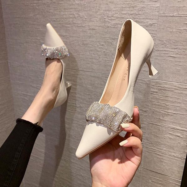 

dress shoes summer women's high heels stiletto navy blue pumps pointed wedge lace-up sandals 2021 shallow mouth slip on footwear, Black