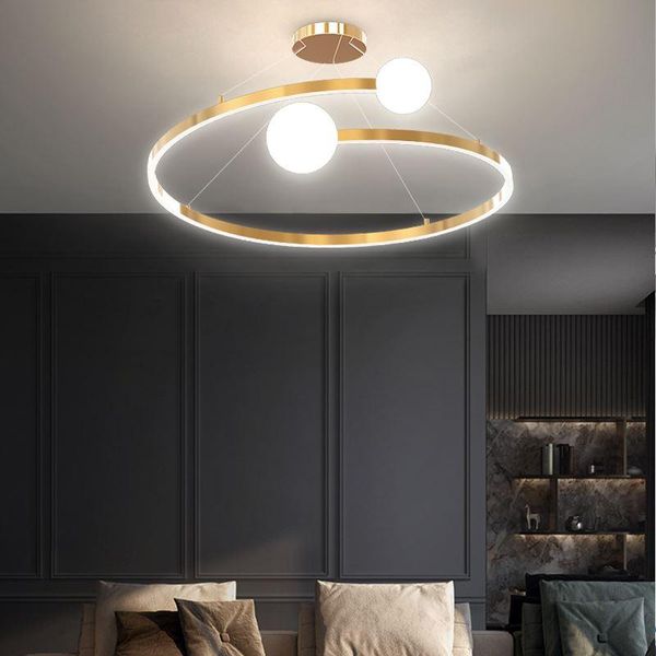 

pendant lamps creative designer's ring led lights for living room dining bedroom lampshade home hanging lamp dia60cm 25w