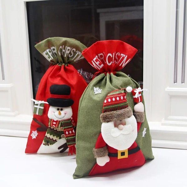 

christmas decorations 2021 large three-dimensional doll linen gift bag old man backpack holiday dropship