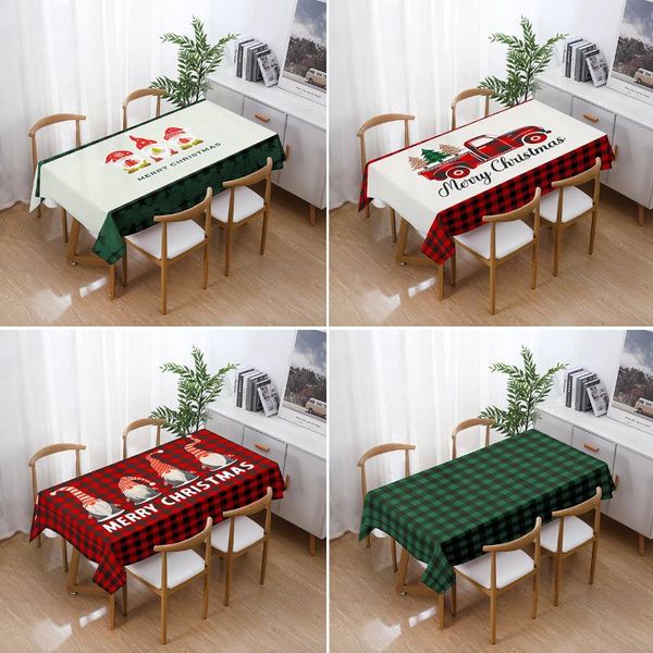 

table cloth toad rectangle tablecloth red christmas checkered cartoon santa claus wedding dining cover for home party decor year