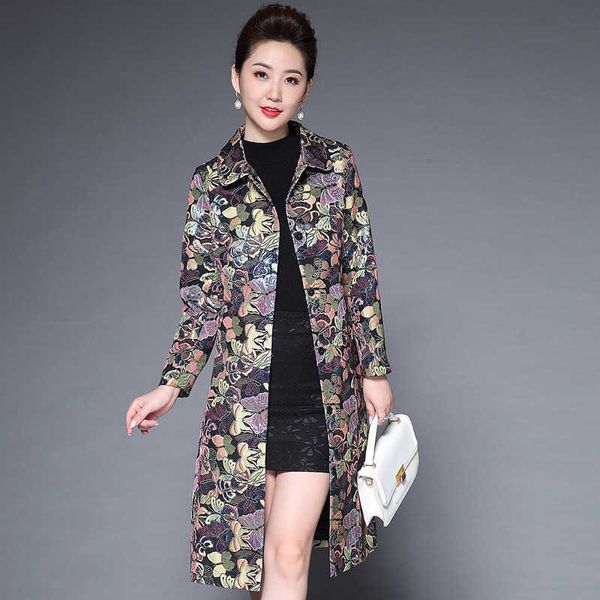 

luxury party evening dress 2021 autumn winter cloth fashion large size jacquard medium and long windbreaker 's coat, White;pink