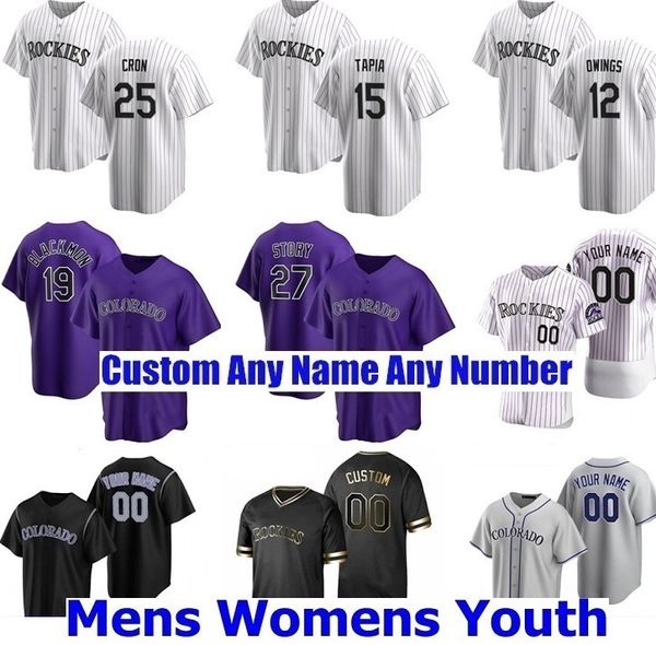 

colorado men women youth kids rockies 2021 all-star game baseball jerseys nolan arenado trevor story charlie blackmon david dahl daniel murp, Blue;black