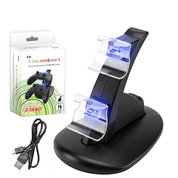 USB Dual Games Joystick Chargers LED Doca de Carregamento Rápido para Xbox One Dupla Carregamento Gamepad Acessórios Controlador