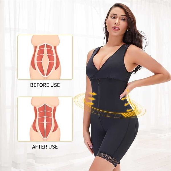 

faja's binders and shapers waist trainer corset butt lifter slimming underwear bodyshaper lingerie modeling strap tummy 211218, Black;white