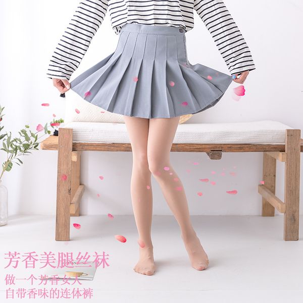 

2021 scented anti hook summer thin black complexion solid color godds pantyhose, Red;black