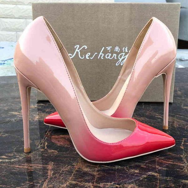 

sales gradient shoes pointed toes high heel pumps 12cm 10cm 8cm thin stilletto heel dress female party, Black