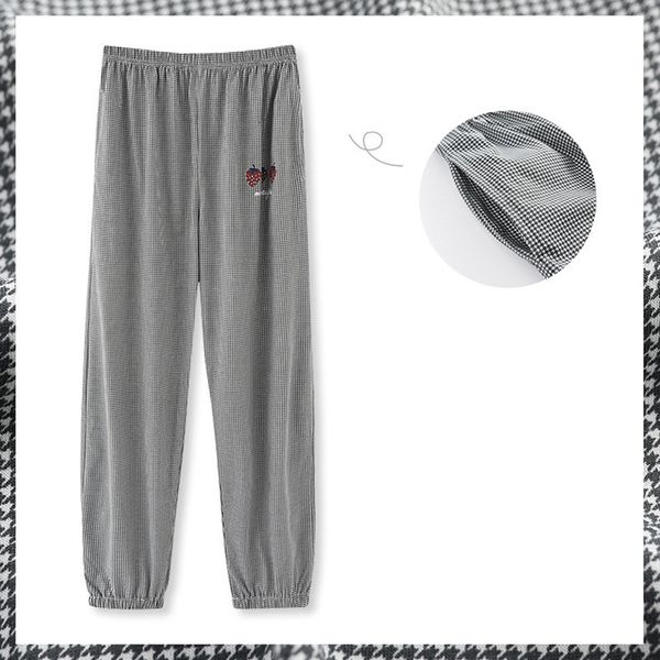 

2021 new plaid cotton pants at home, women's pants, pajamas, casual couple harem. 2v1h, Black;white